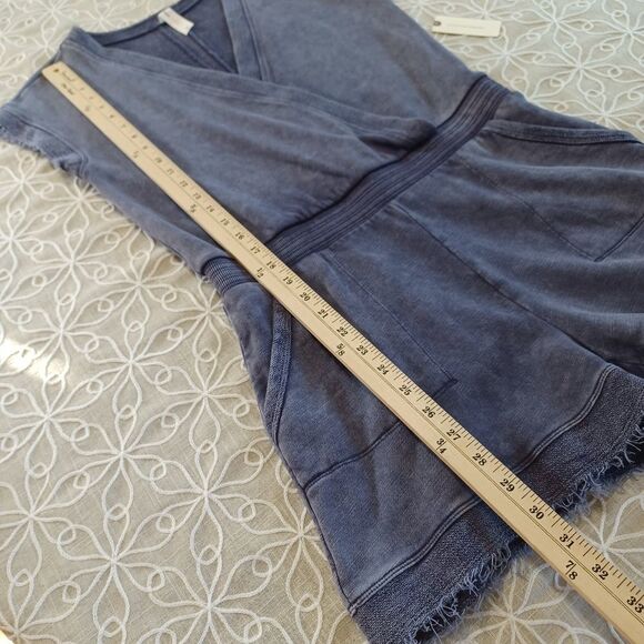 Anthropologie Daily Practice Romper Shorts 100% Cotton Faux Wrap Top. NWT - Picture 14 of 15